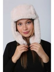 Lucky Bees Czapka w kolorze jasnoróżowym rozmiar: onesize. Różowe czapki damskie Lucky Bees, bez wzorów, z futra. Za 109.26 zł.