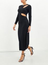 Milan Kiss Sukienka w kolorze czarnym rozmiar: L. Czarne sukienki damskie Milan Kiss, bez wzorów, bez ramiączek. Za 104.99 zł.