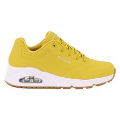 Buty na co dzień damskie SKECHERS UNO sneakersy. Żółte obuwie sportowe damskie Skechers, ze skóry, bez zapięcia, trekkingowe. Za 303.00 zł.
