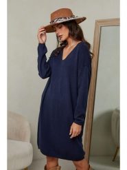 Joséfine Sukienka "Ibrany" w kolorze granatowym rozmiar: L. Niebieskie sukienki damskie Joséfine, bez wzorów, z kaszmiru, bez ramiączek. Za 152.99 zł.