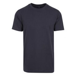 Bawełniana Koszulka Unisex Dla Dorosłych Z Okrągłym Dekoltem. Niebieskie bluzki damskie BUILD YOUR BRAND, xl, bez wzorów, z bawełny, bez kołnierzyka, bez ramiączek. Za 48.99 zł.