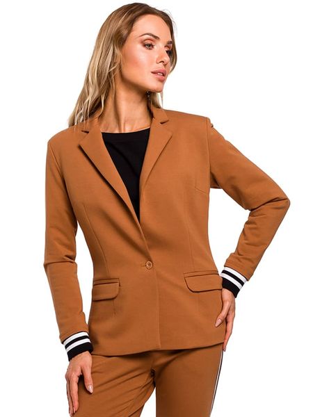 Made of emotion Marynarka w kolorze jasnobrązowym rozmiar: M. Brązowe marynarki i żakiety damskie Made Of Emotion, m, bez wzorów. Za 196.70 zł.