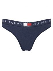 Tommy Hilfiger Stringi UW0UW06039 Granatowy. Niebieskie stringi Tommy Hilfiger, bez wzorów, z bawełny. Za 89.99 zł.