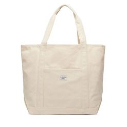 Torebka Guess Jeans. Brązowe shopper bag Guess Jeans, z aplikacjami, z jeansu, bez dodatków. Za 290.99 zł.