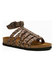 Comfortfusse Skórzane sandały "Ares" w kolorze jasnobrązowo-czarnym rozmiar: 40. Brązowe sandały damskie Comfortfüße, bez wzorów, z materiału, z otwartym noskiem, bez obcasa, bez zapięcia. Za 252.99 zł.