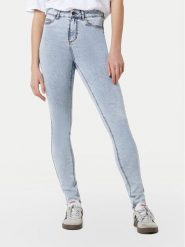 Noisy May Jeansy Callie 27030614 Błękitny Skinny Fit. Niebieskie jeansy damskie Noisy may, bez wzorów, z bawełny. Za 129.99 zł.
