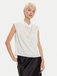 Imperial Bluzka RGJ9IDG Biały Regular Fit. Białe bluzki damskie Imperial, l, bez wzorów, z syntetyku, bez kołnierzyka, bez ramiączek. Za 119.99 zł.