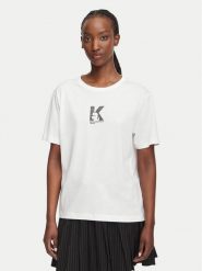 Karl Lagerfeld Jeans T-Shirt B3W17018 Biały Regular Fit. Białe t-shirty damskie Karl Lagerfeld Jeans, m, bez wzorów, z bawełny, bez kołnierzyka. Za 219.99 zł.