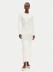 PINKO Sukienka dzianinowa Vettore Abito 104631 A2E6 Écru Slim Fit. Sukienki damskie Pinko, bez wzorów, z dzianiny, bez ramiączek. Za 1,779.00 zł.