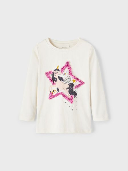 NAME IT Bluzka 13221682 Écru Regular Fit. Bluzki i koszule dziewczęce Name it, bez wzorów, z bawełny, bez kołnierzyka, bez ramiączek. Za 79.99 zł.