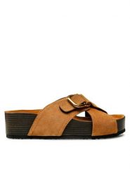 Gino Rossi Klapki 22SS40 Brązowy. Brązowe klapki damskie Gino Rossi, bez wzorów, ze skóry, bez obcasa, bez zapięcia. Za 299.99 zł.