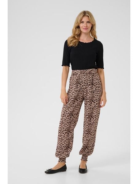 Kaffe Spodnie w kolorze beżowo-brązowym rozmiar: 44. Brązowe spodnie materiałowe damskie Kaffe, bez wzorów, z materiału. Za 122.38 zł.