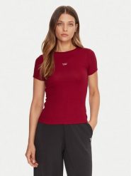 Guess Jeans T-Shirt W5BP45 KA0H1 Czerwony Slim Fit. Czerwone t-shirty damskie Guess Jeans, xs, z aplikacjami, z bawełny, bez kołnierzyka. Za 129.99 zł.