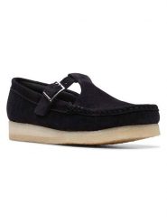Clarks Skórzane mokasyny "Wallabee" w kolorze czarnym rozmiar: 37,5. Czarne mokasyny damskie Clarks, ze skóry, bez obcasa. Za 249.76 zł.