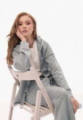 Bluza z kapturem B-BELLA. Szare bluzy damskie Volcano, l, bez wzorów, z dresówki, z kapturem. Za 159.99 zł.