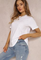 Biały T-shirt Errona. Białe t-shirty damskie Renee, l, bez wzorów, z dzianiny, bez kołnierzyka. Za 29.99 zł.