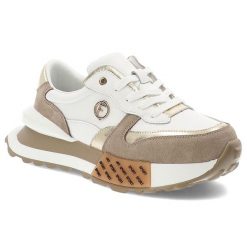 Biało-Beżowe Sneakersy Filippo Stylowe Obuwie Damskie Na Solidnej Podeszwie. Białe obuwie sportowe damskie Filippo, na wiosnę, z materiału, bez zapięcia. Za 229.00 zł.