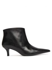 Patrizia Pepe Botki 8Y0132 L166 Czarny. Czarne botki damskie Patrizia Pepe, ze skóry, bez obcasa, na szpilce, bez zapięcia. Za 1,529.00 zł.