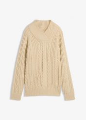 Sweter. Czerwone swetry klasyczne damskie bonprix, bez kołnierzyka. Za 117.99 zł.