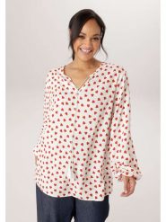 Aniston Bluzka w kolorze biało-czerwonym rozmiar: 50. Białe bluzki damskie Aniston, bez wzorów, z wiskozy, bez kołnierzyka, bez ramiączek. Za 173.99 zł.