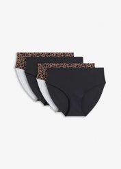 Figi maxi panty nieodznaczające się pod ubraniem, z mikrofibry (4 pary). Czarne figi bonprix, bez wzorów, z mikrofibry. Za 67.99 zł.