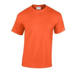 Ciężka Bawełniana Koszulka Unisex Dla Dorosłych. Brązowe bluzki damskie GILDAN, l, bez wzorów, z bawełny, sportowe, bez kołnierzyka, bez ramiączek. Za 30.99 zł.