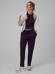 4F Spodnie dresowe damskie - fioletowe XL. Fioletowe spodnie dresowe damskie 4F, l, bez wzorów, z bawełny, z podwyższonym stanem, na fitness i siłownię. Za 129.99 zł.