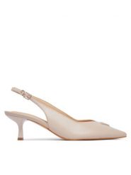 Guess Sandały FLT2CK LEA05 Beżowy jasny. Brązowe sandały damskie Guess, z aplikacjami, ze skóry, bez obcasa, na szpilce, bez zapięcia. Za 584.99 zł.