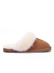 Gooce Wełniane kapcie "Emeline" w kolorze jasnobrązowym rozmiar: 38. Brązowe kapcie damskie Gooce, ze skóry. Za 222.45 zł.