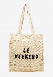 Beżowa Torebka Shopperka z Napisem Ulonetia. Brązowe shopper bag Renee, z jeansu, bez dodatków. Za 59.99 zł.