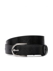 Calvin Klein Pasek Damski Round Buckle Debossed LV04F7143G Czarny. Czarne paski damskie Calvin Klein, bez wzorów, ze skóry. Za 249.99 zł.