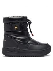 Tommy Hilfiger Śniegowce Loki T3AD-35206-1474 M Czarny. Czarne kozaki dziewczęce Tommy Hilfiger, bez wzorów, z materiału, bez obcasa, bez zapięcia. Za 534.99 zł.