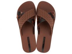 Klapki damskie Ipanema Sense Slide. Brązowe klapki damskie Ipanema, bez wzorów, z materiału, bez obcasa, bez zapięcia. Za 129.99 zł.