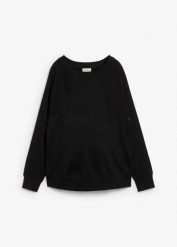 Bluza ciążowa i do karmienia z bawełny organicznej, 2 w 1. Czarne bluzy damskie bonprix, bez wzorów, z bawełny, bez kaptura. Za 124.99 zł.