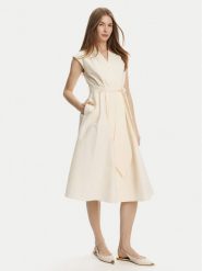 Marella Sukienka codzienna Ossola 2513221172 Écru Regular Fit. Sukienki damskie Marella, bez wzorów, z bawełny, bez ramiączek. Za 1,319.00 zł.