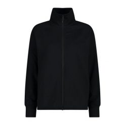 Damska bluza dresowa CMP. Czarne bluzy damskie CMP, bez wzorów, z dresówki, bez kaptura. Za 251.50 zł.