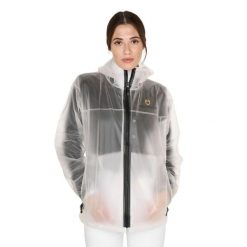 Uniseksowa wodoodporna kurtka. Białe kurtki sportowe damskie EQUESTRO, s, bez wzorów, z nylonu, bez kaptura. Za 251.90 zł.