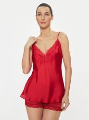 Selmark Koszulka piżamowa Gabrielle 61061 Czerwony Regular Fit. Czerwone koszule nocne i halki Selmark, bez wzorów, z syntetyku, bez ramiączek. Za 199.99 zł.