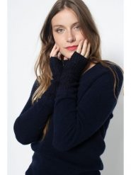 Perfect Cashmere Kaszmirowe mitenki "Jelo" w kolorze granatowym rozmiar: onesize. Niebieskie rękawiczki damskie Perfect Cashmere, bez wzorów, z kaszmiru. Za 143.99 zł.