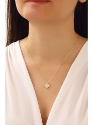 Miu Silver Pozłacany naszyjnik z zawieszką - dł. 42 cm rozmiar: onesize. Białe naszyjniki damskie Miu Silver, z cyrkonią, pozłacane. Za 86.99 zł.