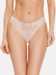 Chantelle Stringi Soft Stretch C11D90 Beżowy. Brązowe stringi Chantelle, bez wzorów, z syntetyku. Za 79.99 zł.