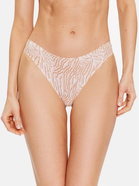 Chantelle Stringi Soft Stretch C11D90 Beżowy. Brązowe stringi Chantelle, bez wzorów, z syntetyku. Za 59.99 zł.