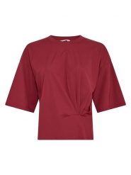 MOSS COPENHAGEN Koszulka w kolorze bordowym rozmiar: XS/S. Czerwone bluzki damskie Moss Copenhagen, s, bez wzorów, bez kołnierzyka, bez ramiączek. Za 144.95 zł.