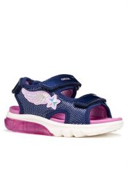 Geox Sandały J Sandal Ciberdron G J55MWA 0ASKN C0694 S Granatowy. Niebieskie sandały dziewczęce Geox, ze skóry, bez obcasa, bez zapięcia. Za 279.99 zł.