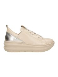 Wojas Skórzane sneakersy w kolorze złoto-beżowym rozmiar: 40. Brązowe obuwie sportowe damskie Wojas, bez zapięcia. Za 245.96 zł.
