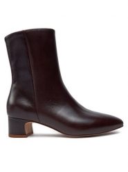 Balagan Botki BALAGAN-STAV CIEMNY BRĄZ Brązowy. Brązowe botki damskie BALAGAN, ze skóry, bez obcasa, na słupku, bez zapięcia. Za 639.99 zł.