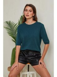 So Cachemire Sweter "Kalocsa" w kolorze ciemnozielonym rozmiar: XL. Zielone swetry klasyczne damskie So Cachemire, xl, z kaszmiru, bez kołnierzyka. Za 202.98 zł.