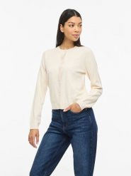 Vila Kardigan "Vimalu" w kolorze kremowym rozmiar: XL. Brązowe kardigany damskie Vila, s, bez wzorów, z materiału. Za 79.21 zł.