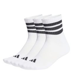 SKARPETY 3 STRIPES CUSHIONED SPORTSWEAR MID CUT SOCKS 3 PAIR PACK. Czarne skarpetki damskie Adidas, bez wzorów, z bawełny. Za 59.95 zł.