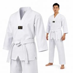 Dobok do Taekwondo standard bluza spodnie pas MOOTO. Białe bluzy damskie DBX BUSHIDO, bez wzorów, z bawełny, bez kaptura. Za 99.00 zł.